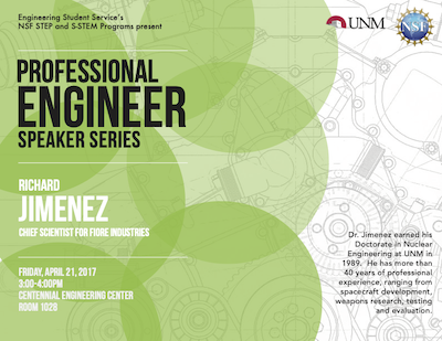 Professional Engineer Speaker Series Ad - Richard Jimenez